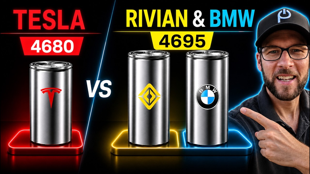 테슬라 4680 배터리와 BMW·리비안 4695 배터리를 비교한 Cleanerwatt 영상 썸네일